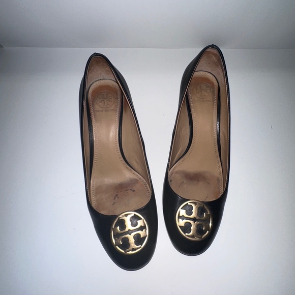 Tory Burch | Shoes | Tory Burch Tan Slip On Wedge Heels Good  Tory Burch Wedge Heel Pumps - Good condition
